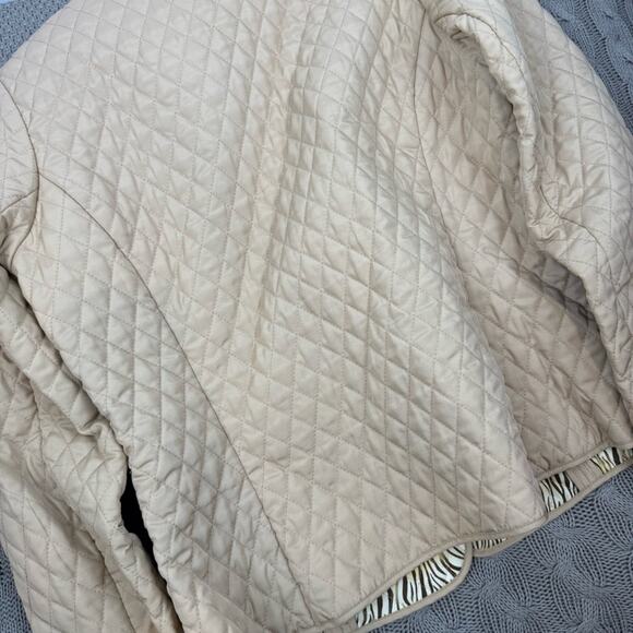 Kim Rogers Beige Quilted Puffer Jacket with Silver Snaps 8 - Picture 11 of 11